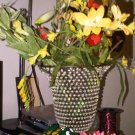 AS-IS GLASS BEAD VASE FLOWER HOME DECOR COLLECTIBLE