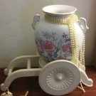 JAPAN FLOWER VASE POT CARRIAGE SET PEONY VINTAGE COLLECTIBLE DECORATIVE HOME DECOR