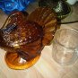 VINTAGE GLASS TURKEY THANKSGIVING CANDY HOLDER 50'S HOME DECORATIVE COLLECTIBLE FIGURINE KITCHEN