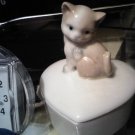 JAPAN CAT JEWELRY BOX KITTEN CUTE WHITE DECORATIVE COLLECTIBLE FIGURINE HOME