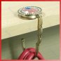A lot 3 PURSE BAG TABLE HOLDER HOOK ACCESSORY WOMEN'S pink CRYSTAL HEART HOME GIFT