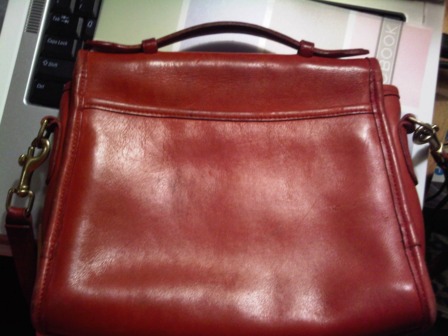 authentic Red brown Leather COACH Willis Shoulder Bag Purse handbag ...