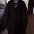 MEN'S L BLACK LARGE CLAIBORNE 100% WOOL COAT JACKET BLACK LINING CLOTHES TOP DRESS