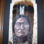SITTING BULL Turkey Tail Feather Art Pheasant Indian Hand Painted Sue Perry Rufus