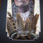 SITTING BULL Turkey Tail Feather Art Pheasant Indian Hand Painted Sue Perry Rufus