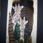 Giraffe Pair Feather Art WILD Turkey Tail Hand Painted  Sue Perry Rufus Original
