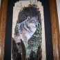 Standing WOLF Wild Turkey Feathers Hand Painted Feather Sue Perry Rufus Original ART