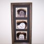 Three Owls hand painted Tree Bark Frame Turkey Tail Feathers