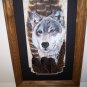 Grey Wild Wolf Hand painted on Turkey Wing Feathers Signed