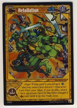 TMNT Trading Card Game - Foil Card #73 - Retaliation - Ninja Turtles