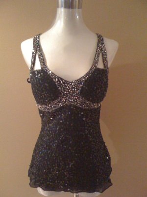 Pure silk top beaded and sequined