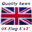 Union Jack UK British Flag Great Britain 5x3 feet GB Quality SEWN