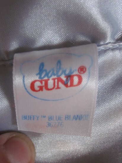 Baby Gund Buffy Blue Blankie Minky Dot Bunny Rabbit Lovey with Carrot ...