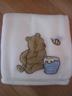 Classic Winnie The Pooh Cream Ivory Fleece Baby Blanket With Classic Winnie The Pooh Cream Ivory Fleece Baby Blanket With Honey Pot Bee