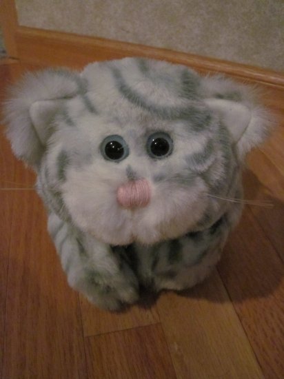 striped cat plush toy