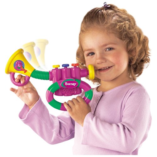 Fisher Price Barney the Dinosaur Bend A Tune Trumpet Colorful Musical