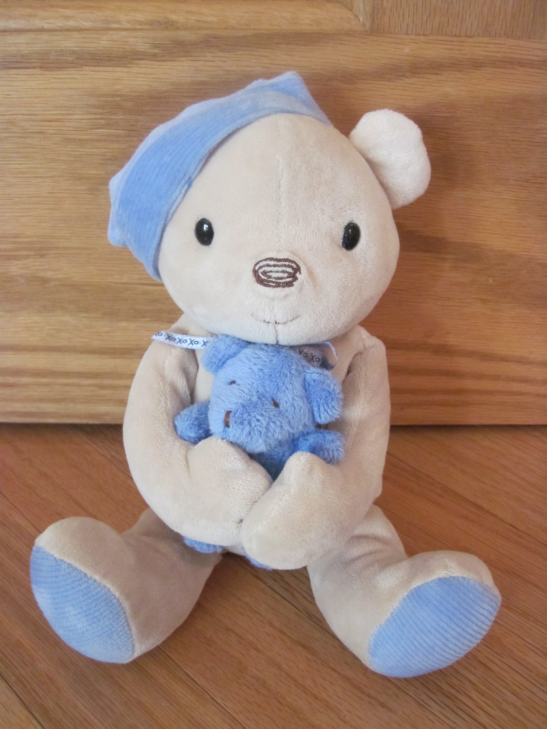 Carters Classics Plush Musical Wind Up Teddy Bear Toy Blue Hat Baby ...