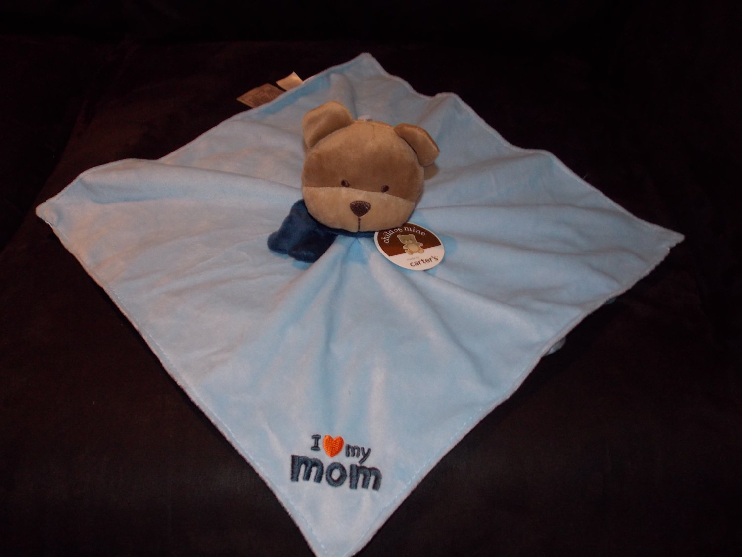 Carters Child of Mine I Heart My Mom Love Teddy Bear with Scarf Blue