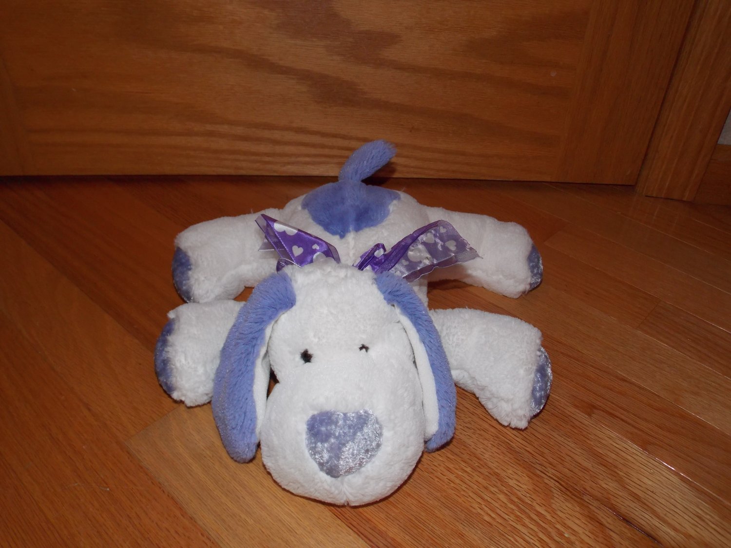 Best Made Toys Purple White Puppy Dog Heart Nose Bow Stuffed Animal Plush