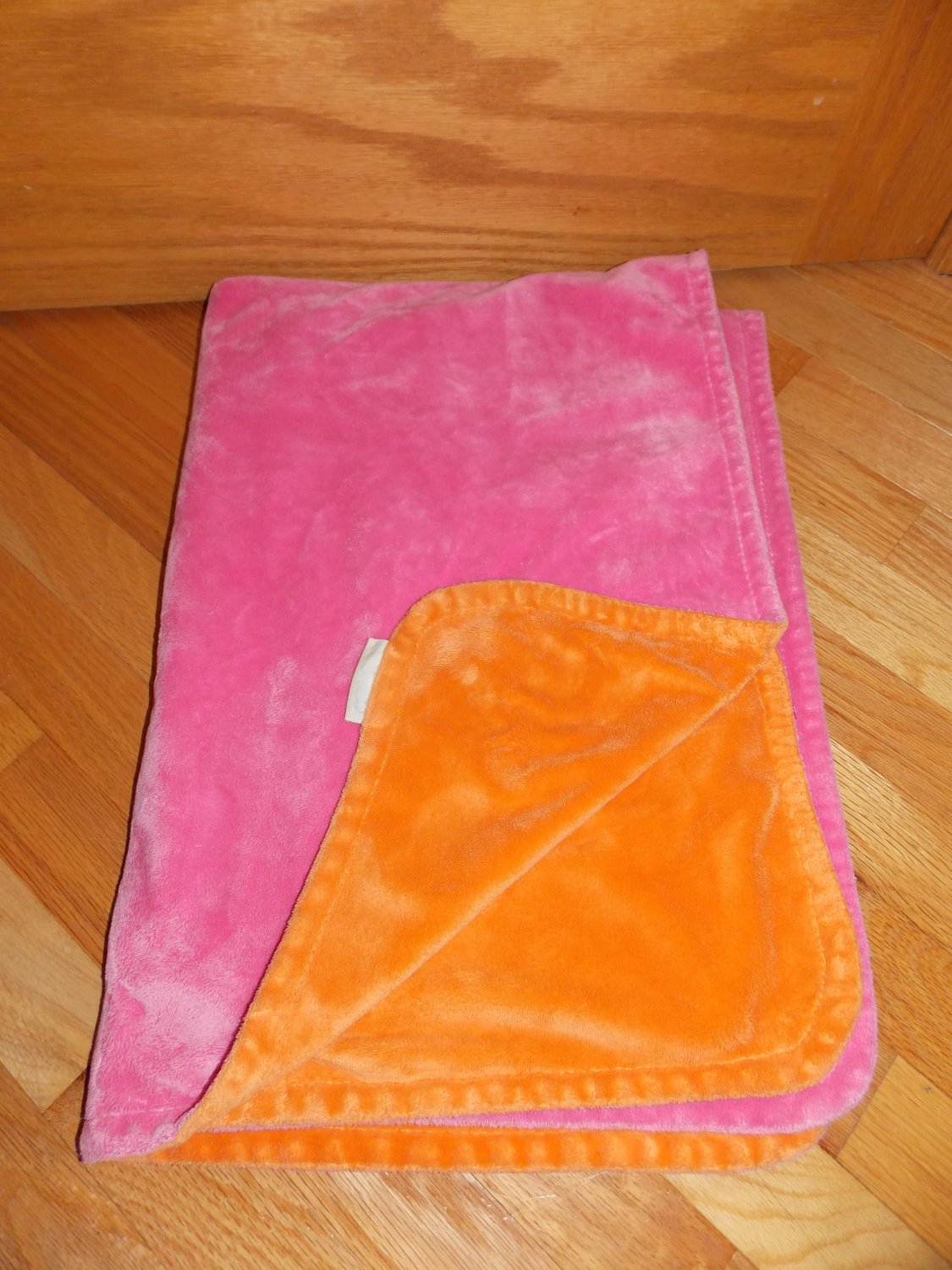 Pottery Barn Kids Chamois Stroller Pink Orange Baby Blanket