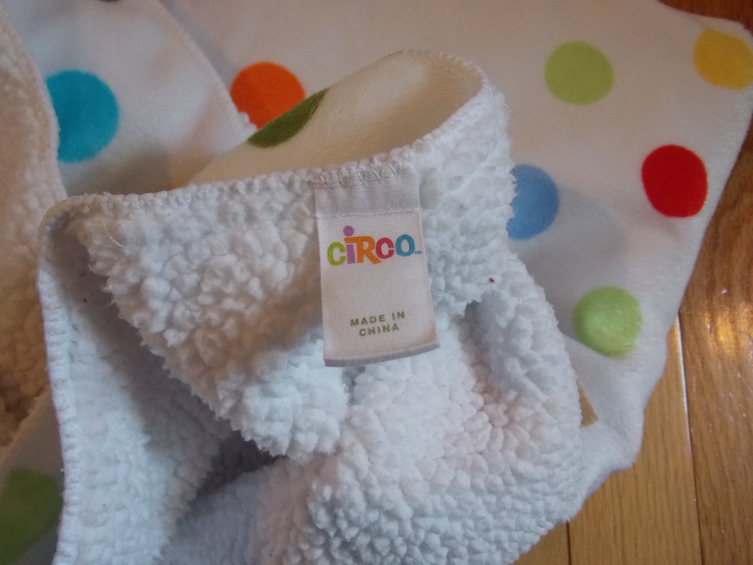 Target Circo White Minky Sherpa Multi Color Polka Dot Circle Baby Blanket