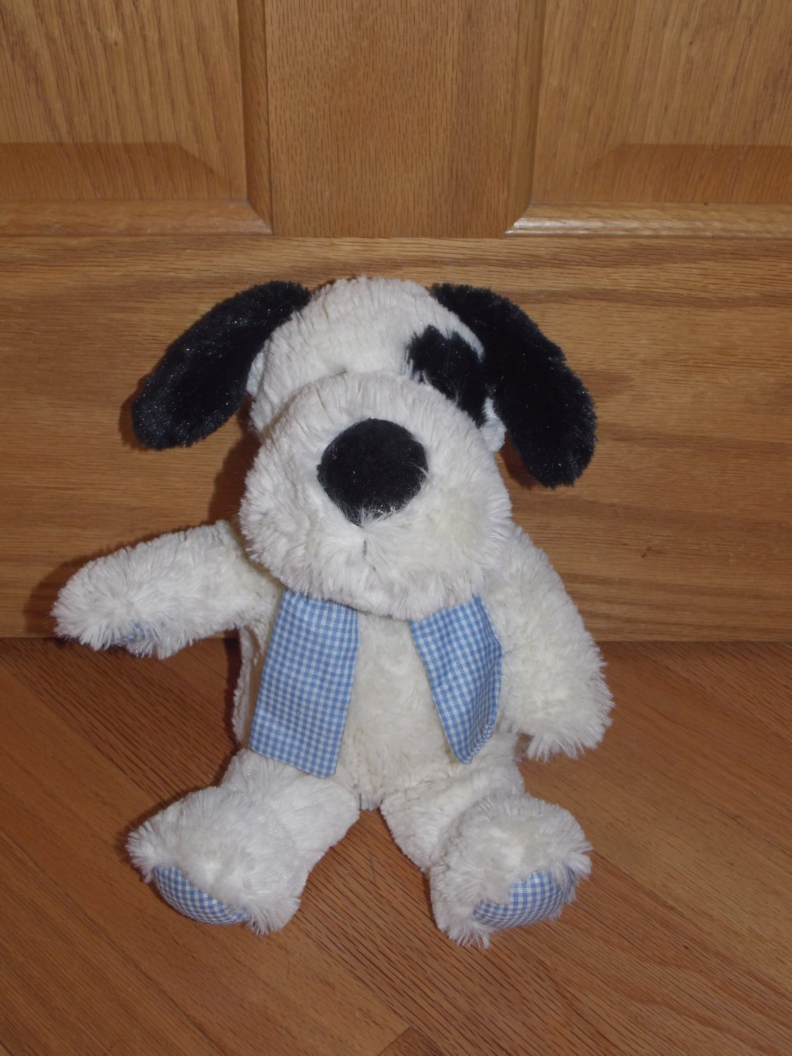 Circo Plush White Black Puppy Dog Blue Checker Gingham