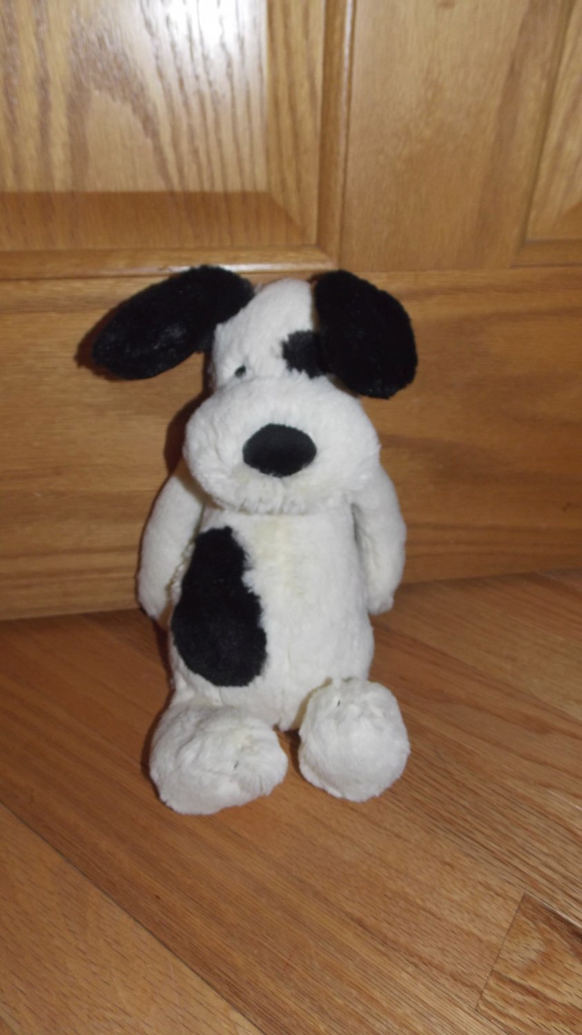 Jellycat Plush White Black Bashful Puppy Dog 12 Inch Toy