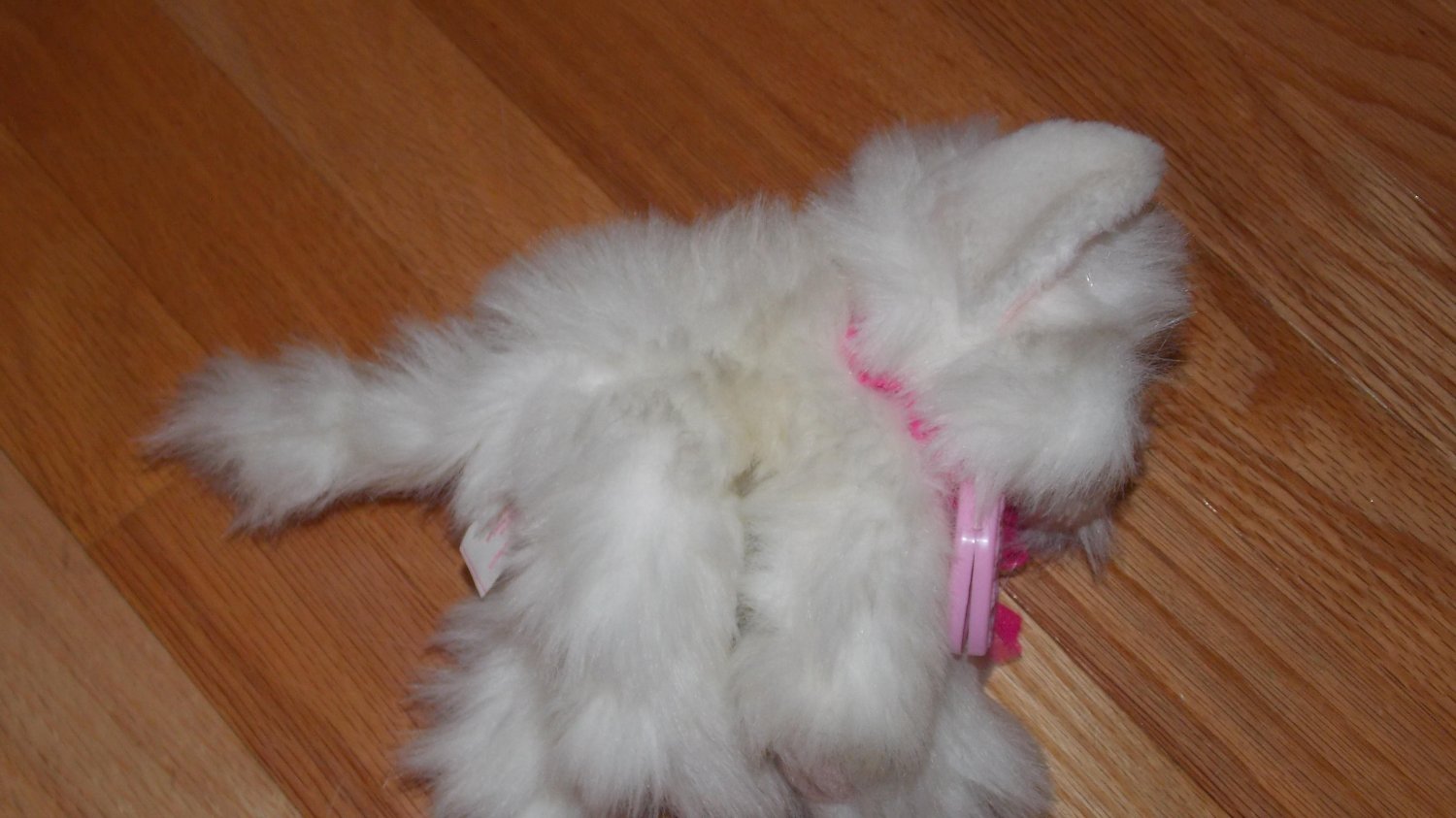white fluffy cat toy