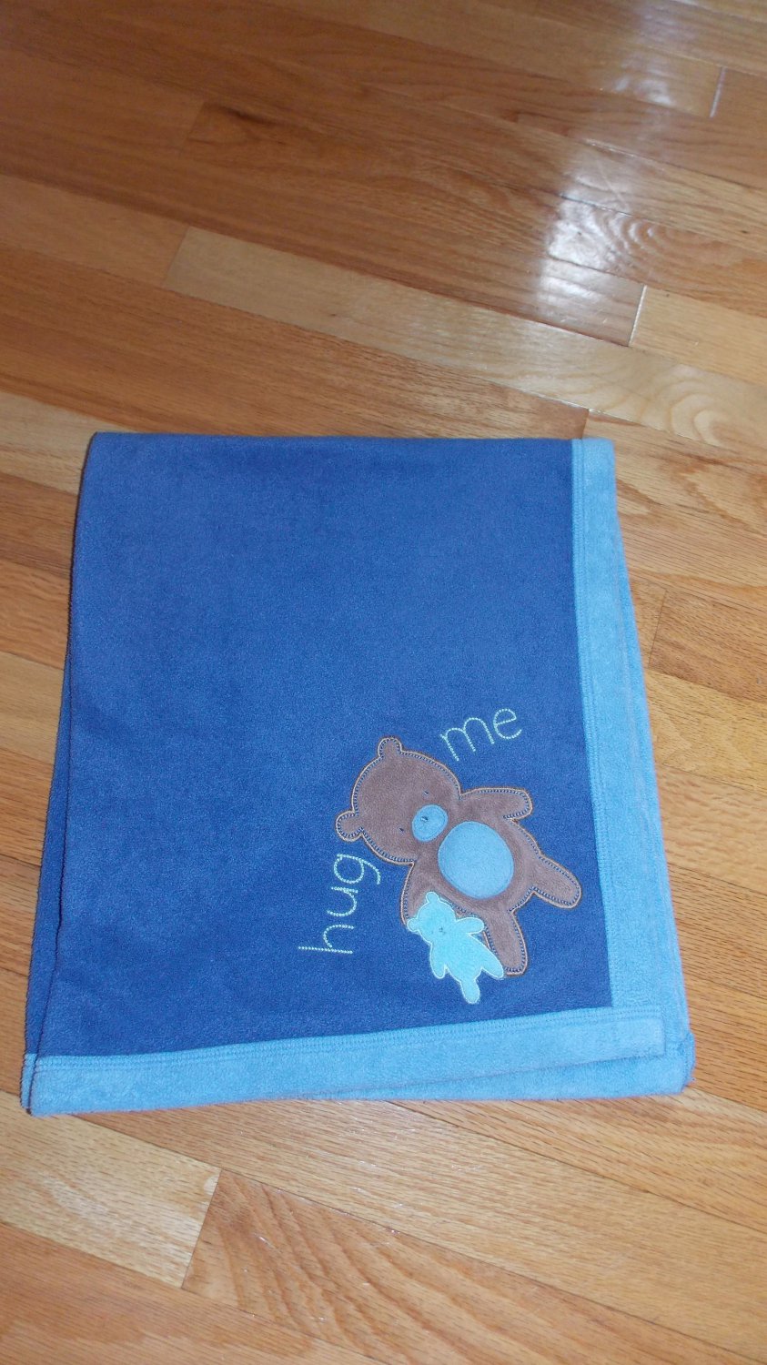 Carters Classics All About A Bear Hug Me Blue Fleece Blanket