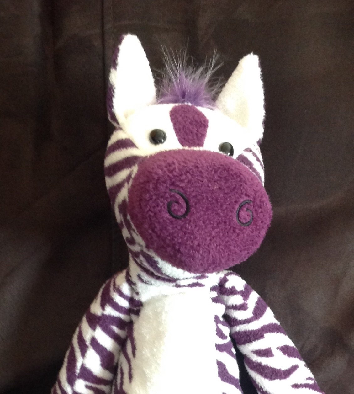 purple zebra stuffed animal