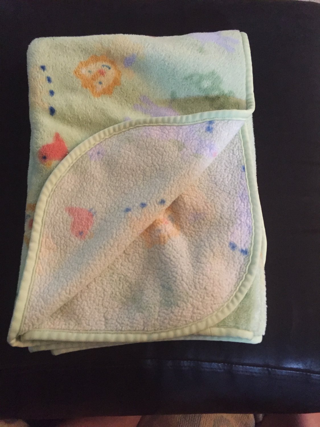 Circo Target Green Jungle Animals Fleece Baby Blanket Zebra Elephant