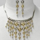 Silver & Gold Ball Drop Necklace