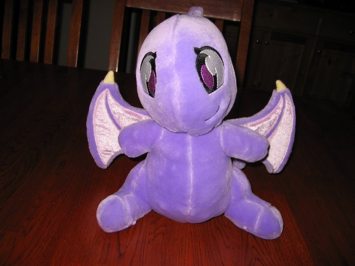 stuffed purple dragon