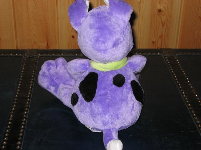 stuffed purple dog