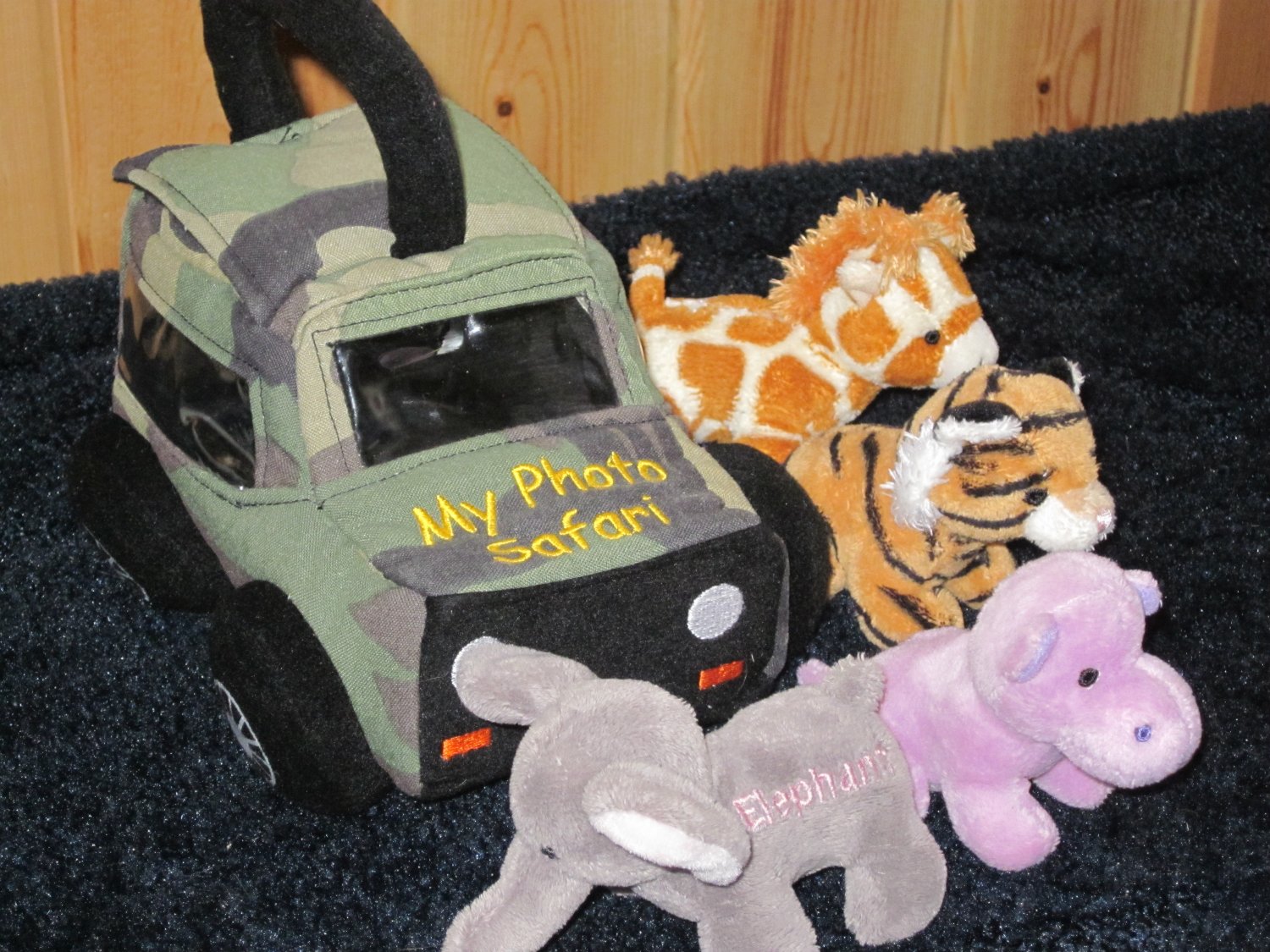 Aurora Baby My Photo Safari Plush Jeep Four animals