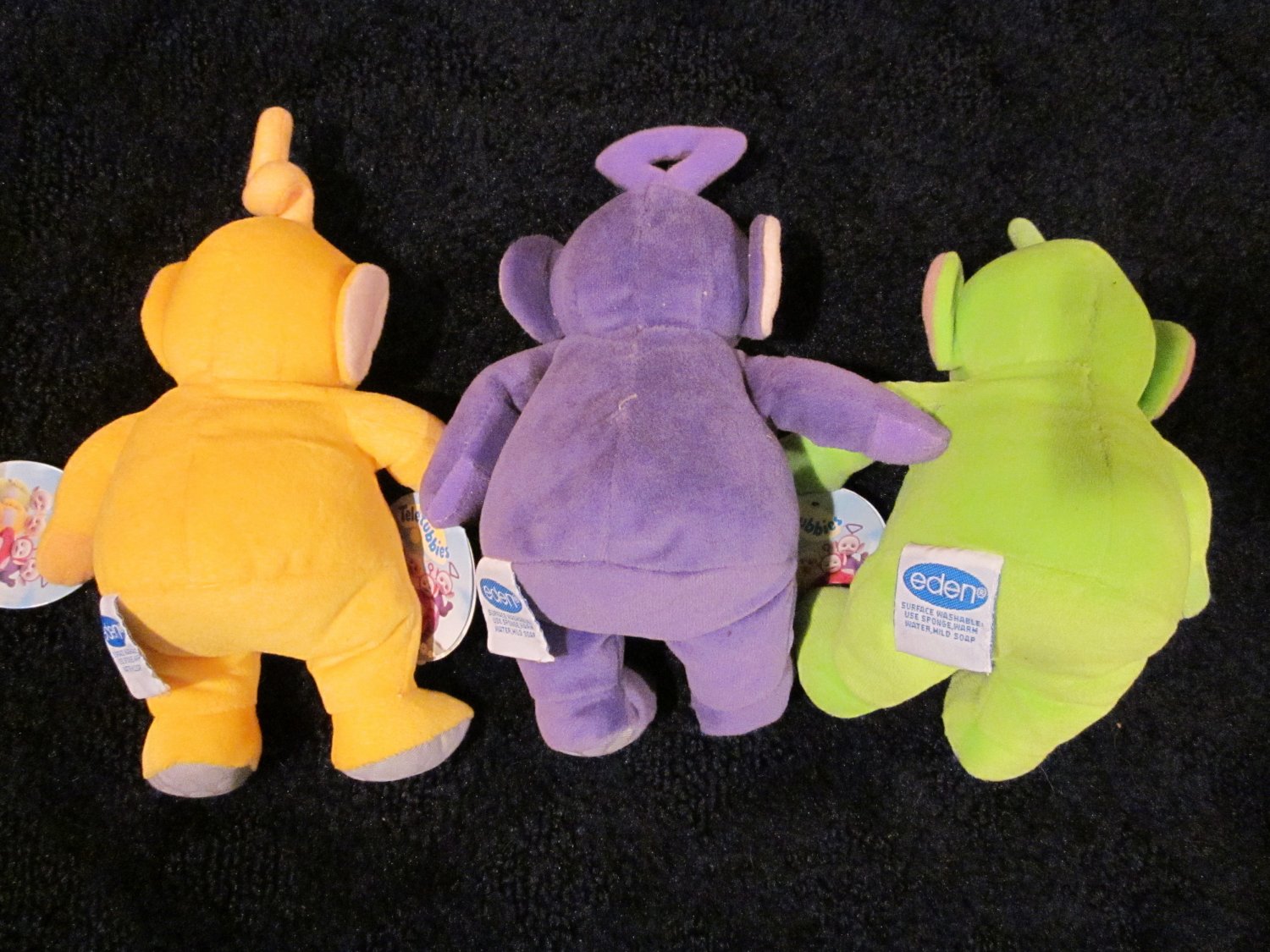 Three New with Tags Teletubbies made by Eden from 1998