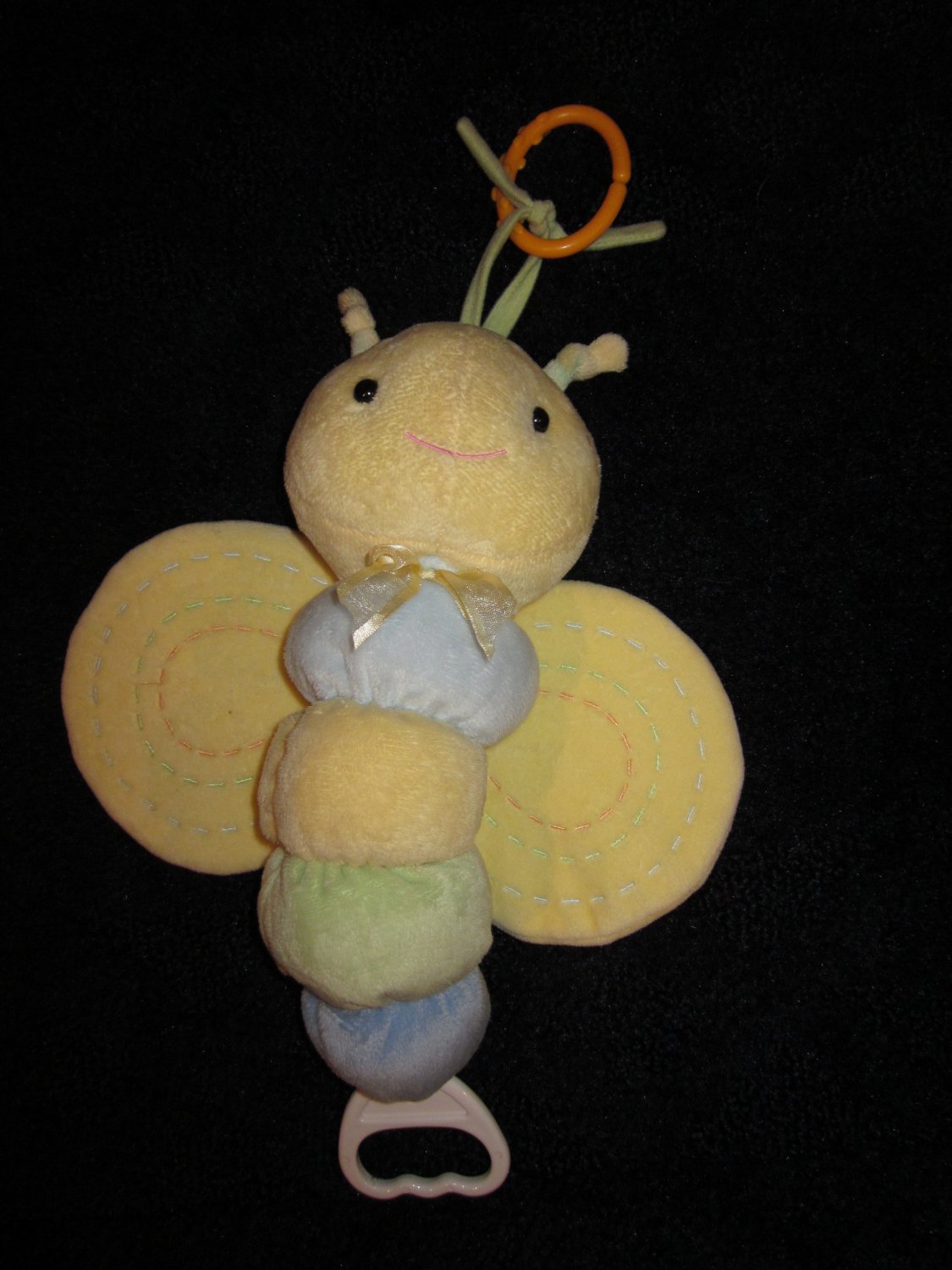 Just One Year Carters Pastel Yellow Blue Green Butterfly Bug Musical ...