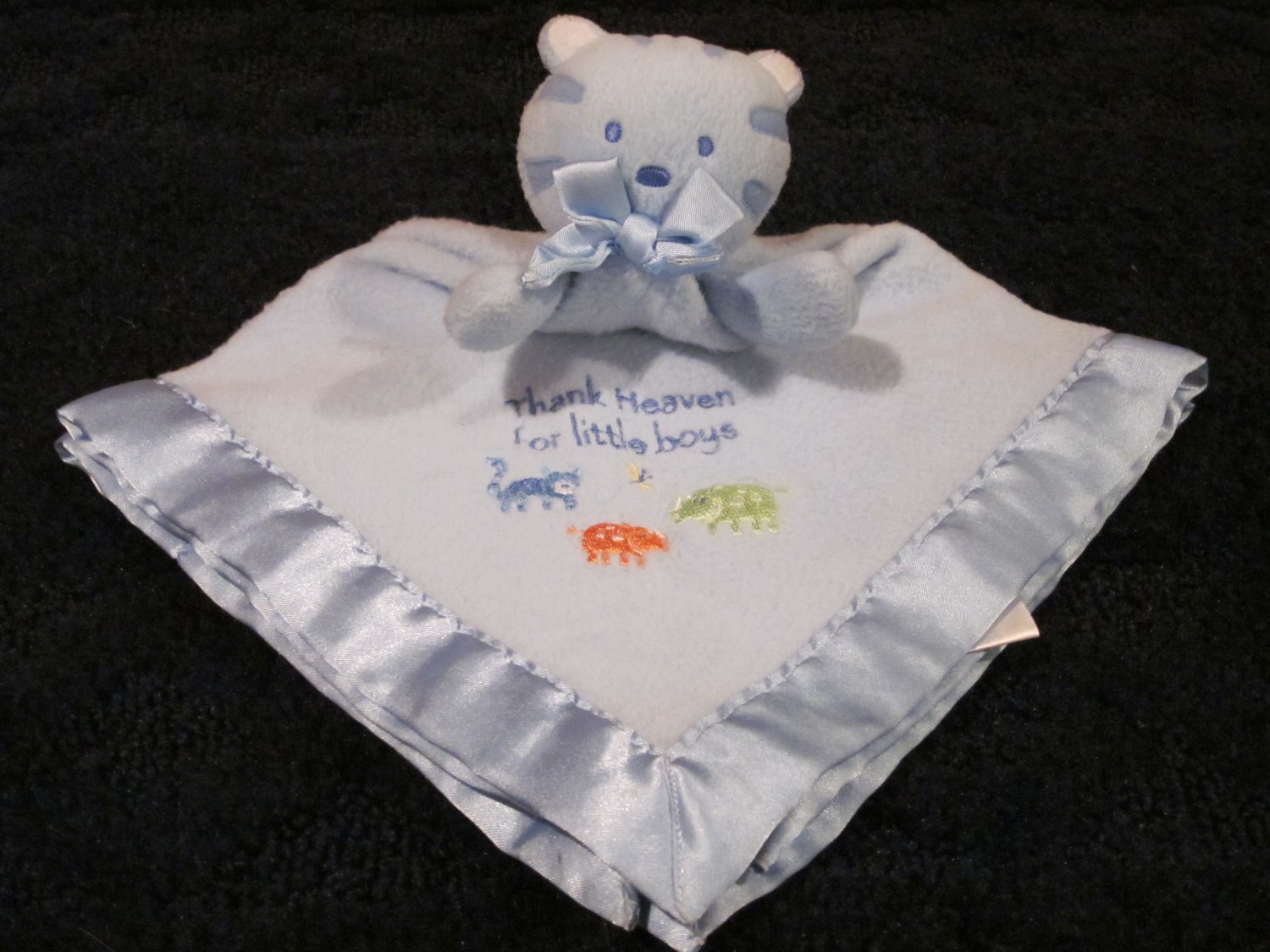 Baby Tykes blue Tiger Security Blanket Lovey Thank Heaven for Little Boys