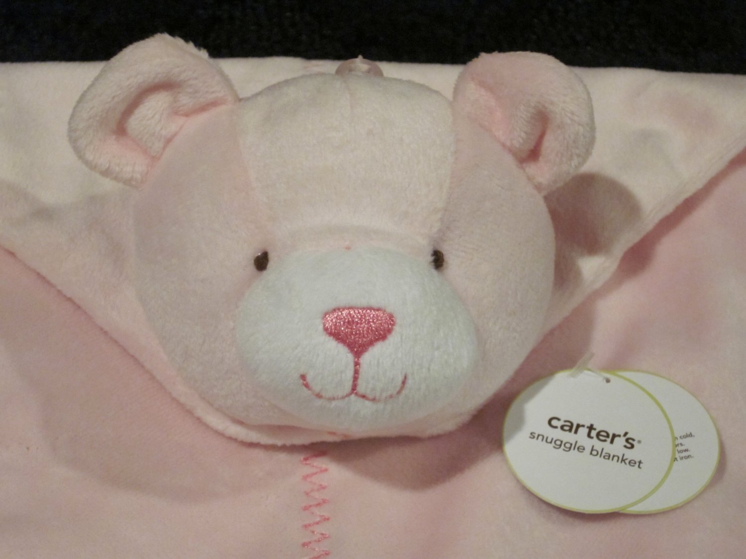 Carters Pink Bear Snuggle Security Blanket new with tags