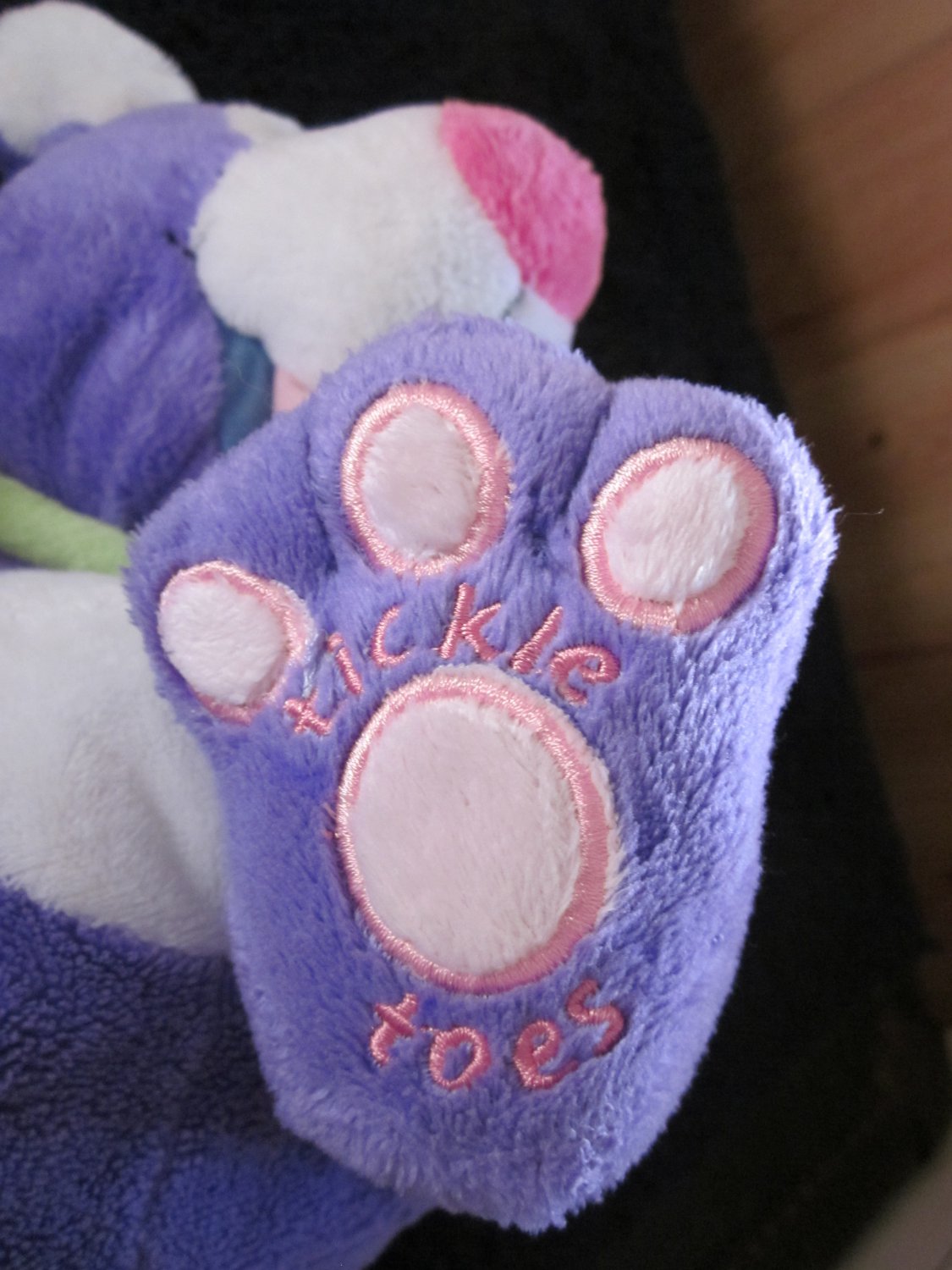 10&quot; Nuby Tickle Toes Purple Dog Lovey by Luv n� Care