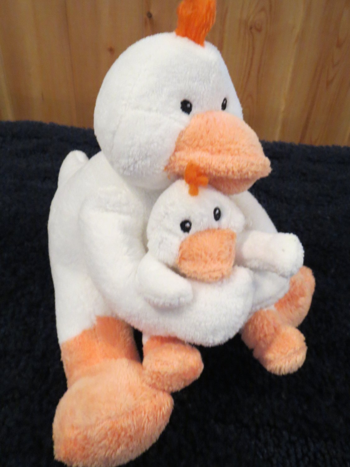 duck plush holding knife