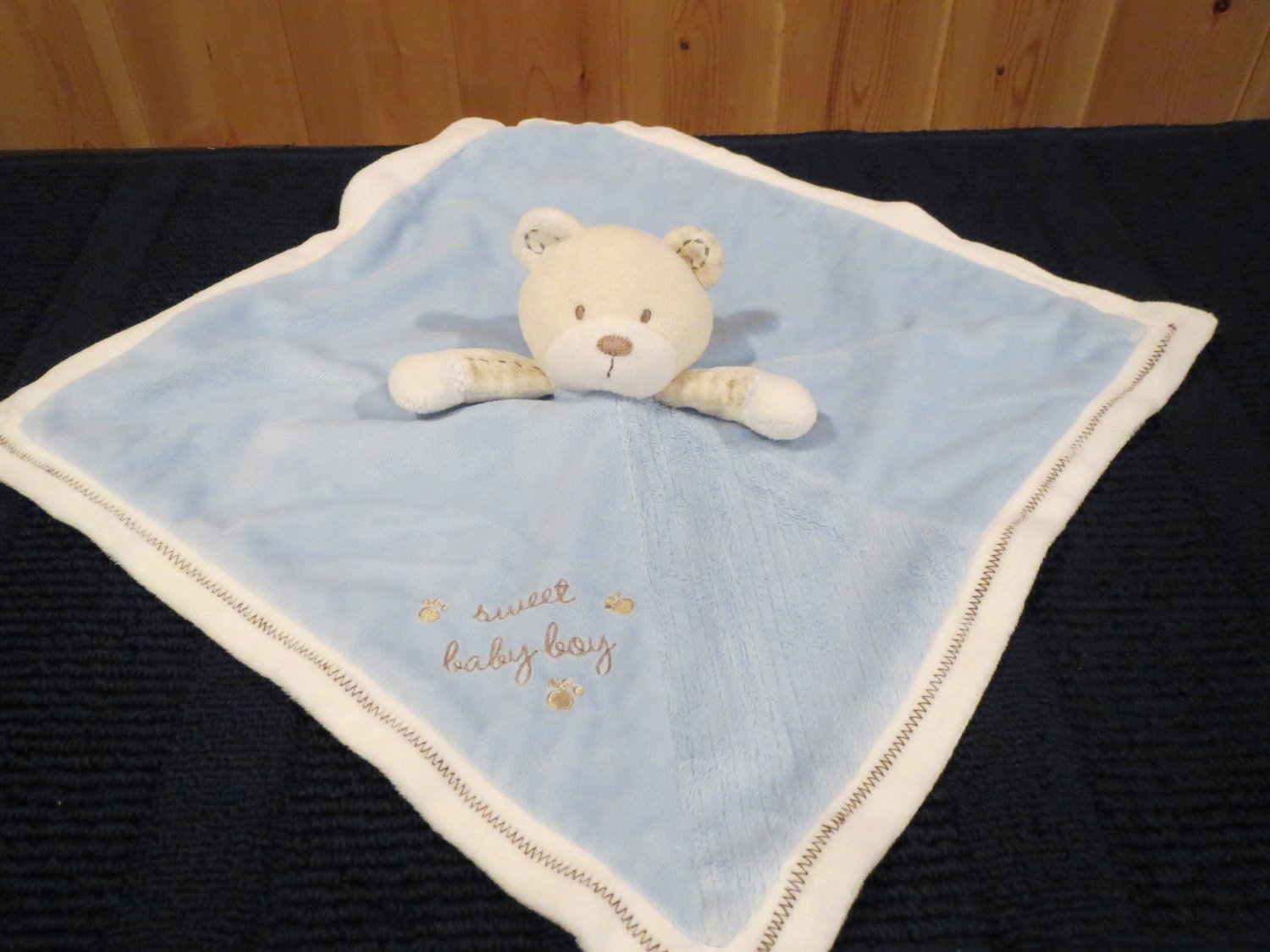 Carters Just One Year Sweet Baby Boy Blue Security Blanket Blue Bear