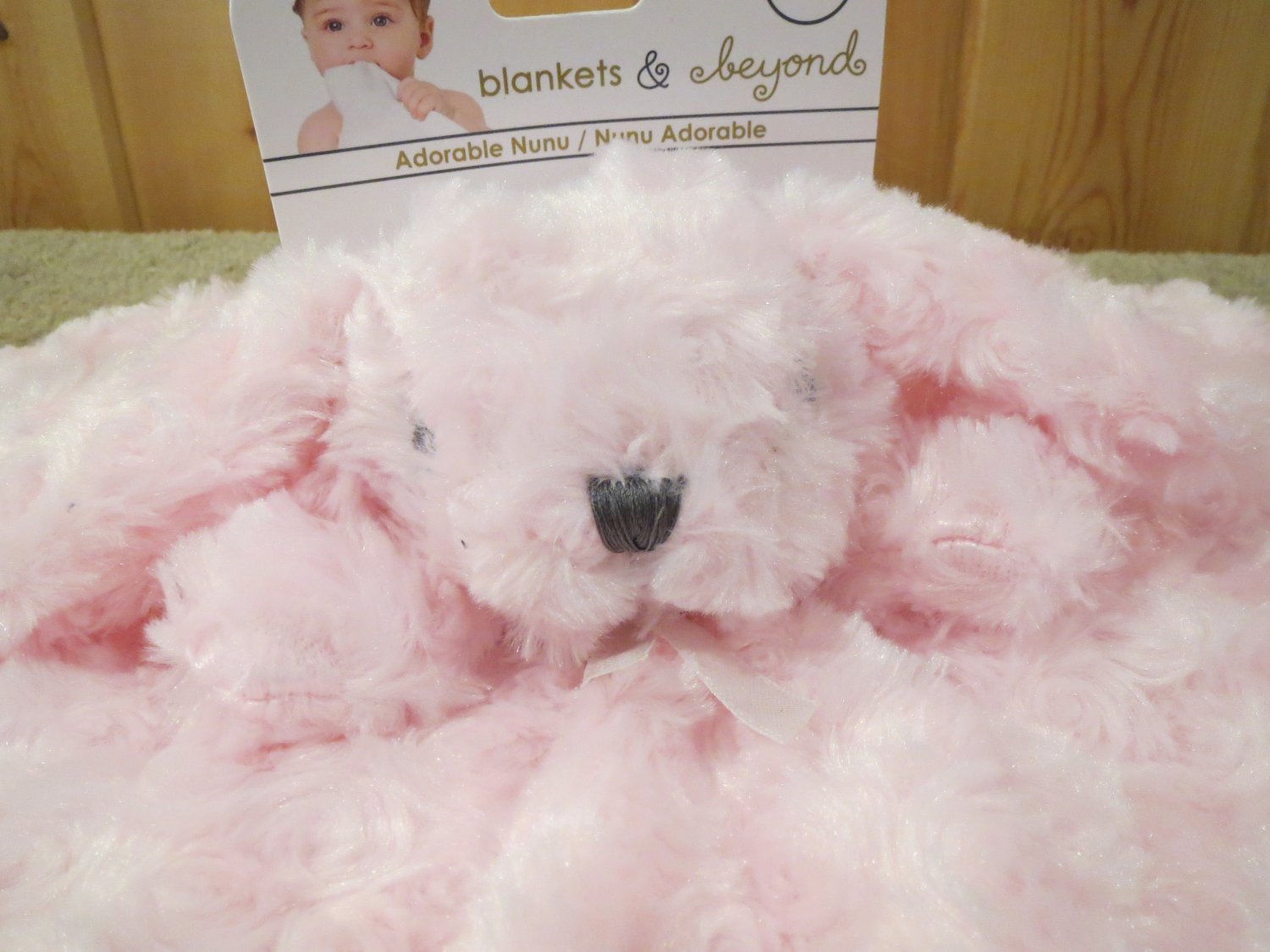 New Blankets & Beyond Pink Bunny Rabbit Security Blanket