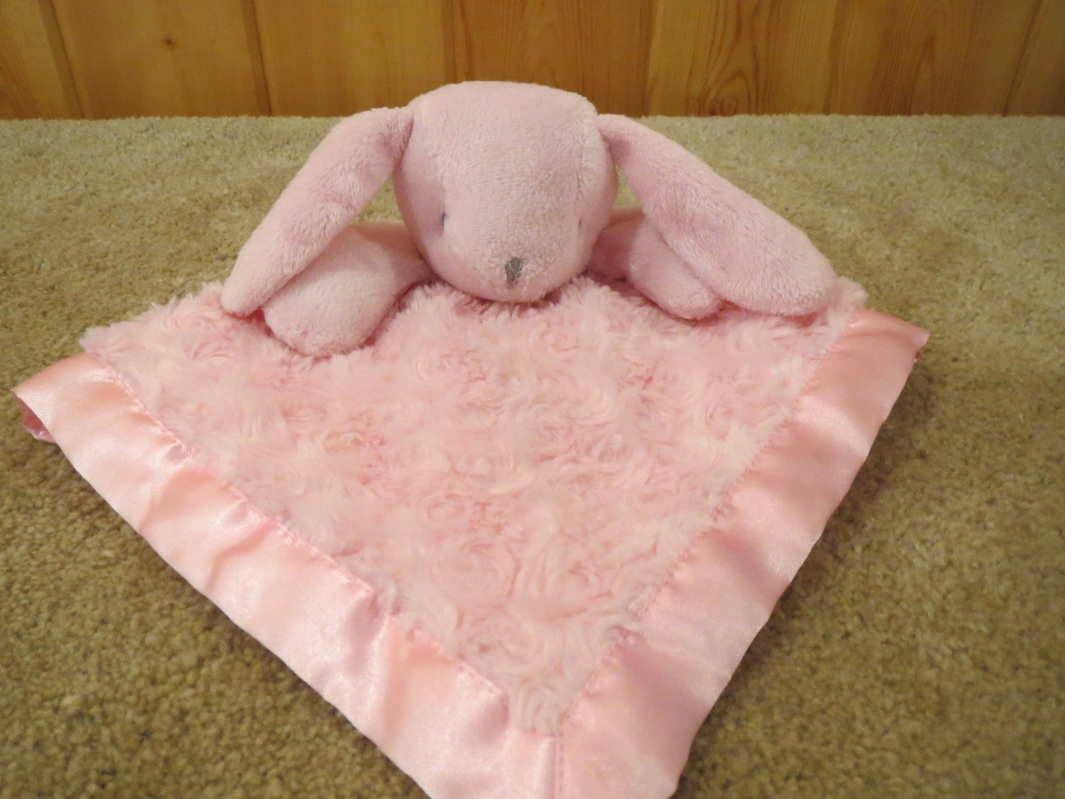 Blankets & Beyond Pink Bunny Rabbit Pink Swirl Security Blanket