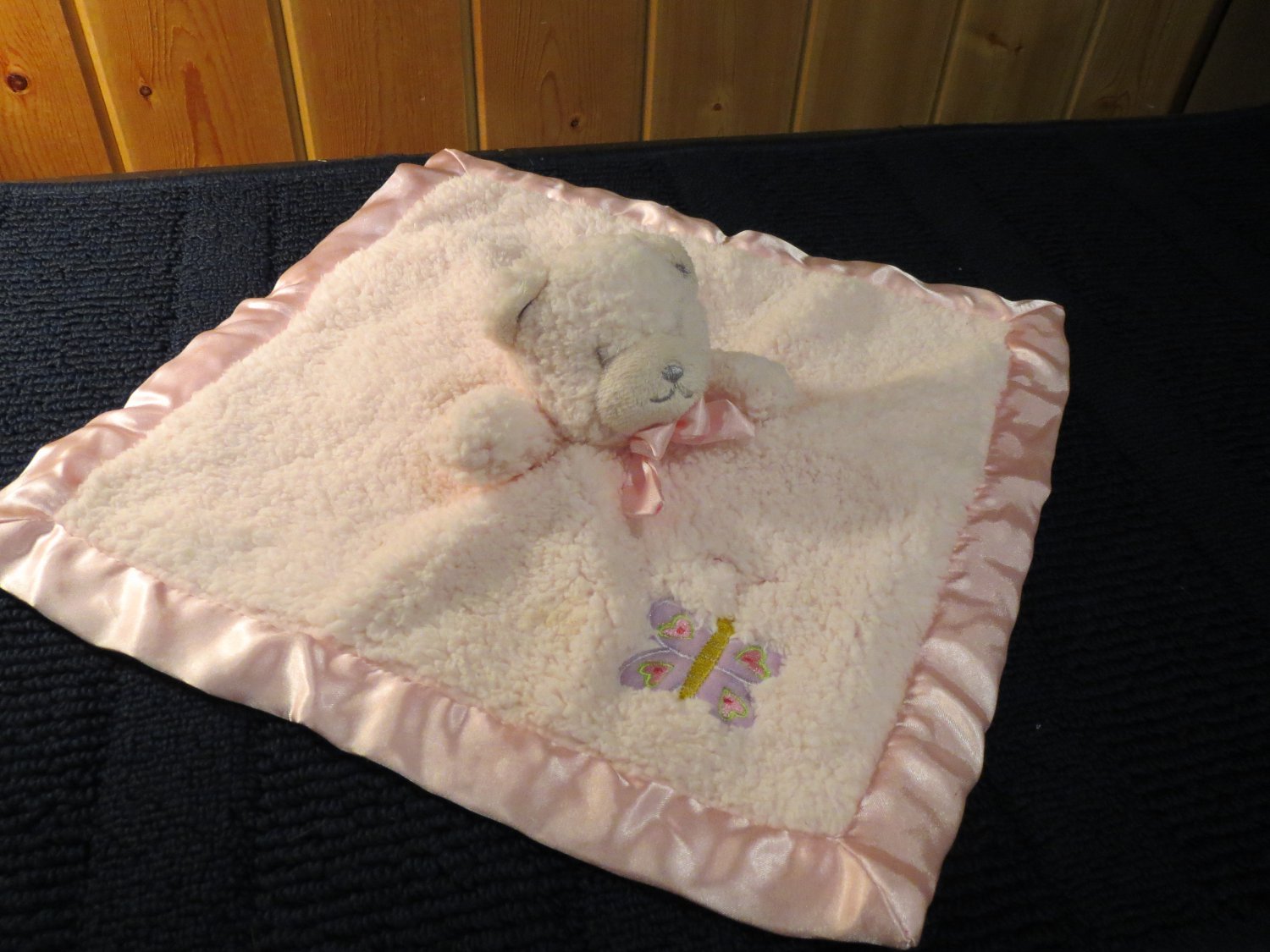 Tiddliwinks Pink Bear Security Blanket With Butterfly