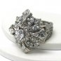 Pearl and crystal deco flower stretch ring