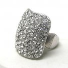 Crystal stud rectangle stretch ring