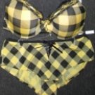 New Plus Size Checker Board Plad Set - Yellow