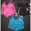 New Plus Size Microfiber Bra Set - Black