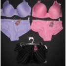 New Plus Size Molded Cup Bra Set - Lavender